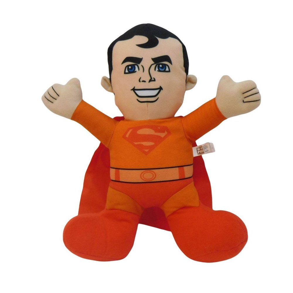 DC Comics Super Friends Superman Orange toy factory 13" Plush.